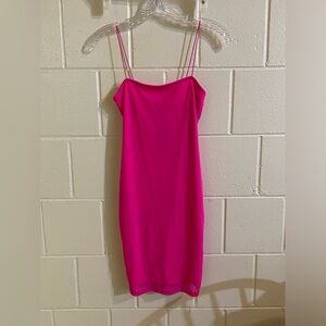 Forever 21 hot pink neon clubwear mesh bodycon mini dress